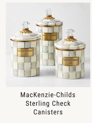 MacKenzie-Childs Sterling Check Canisters