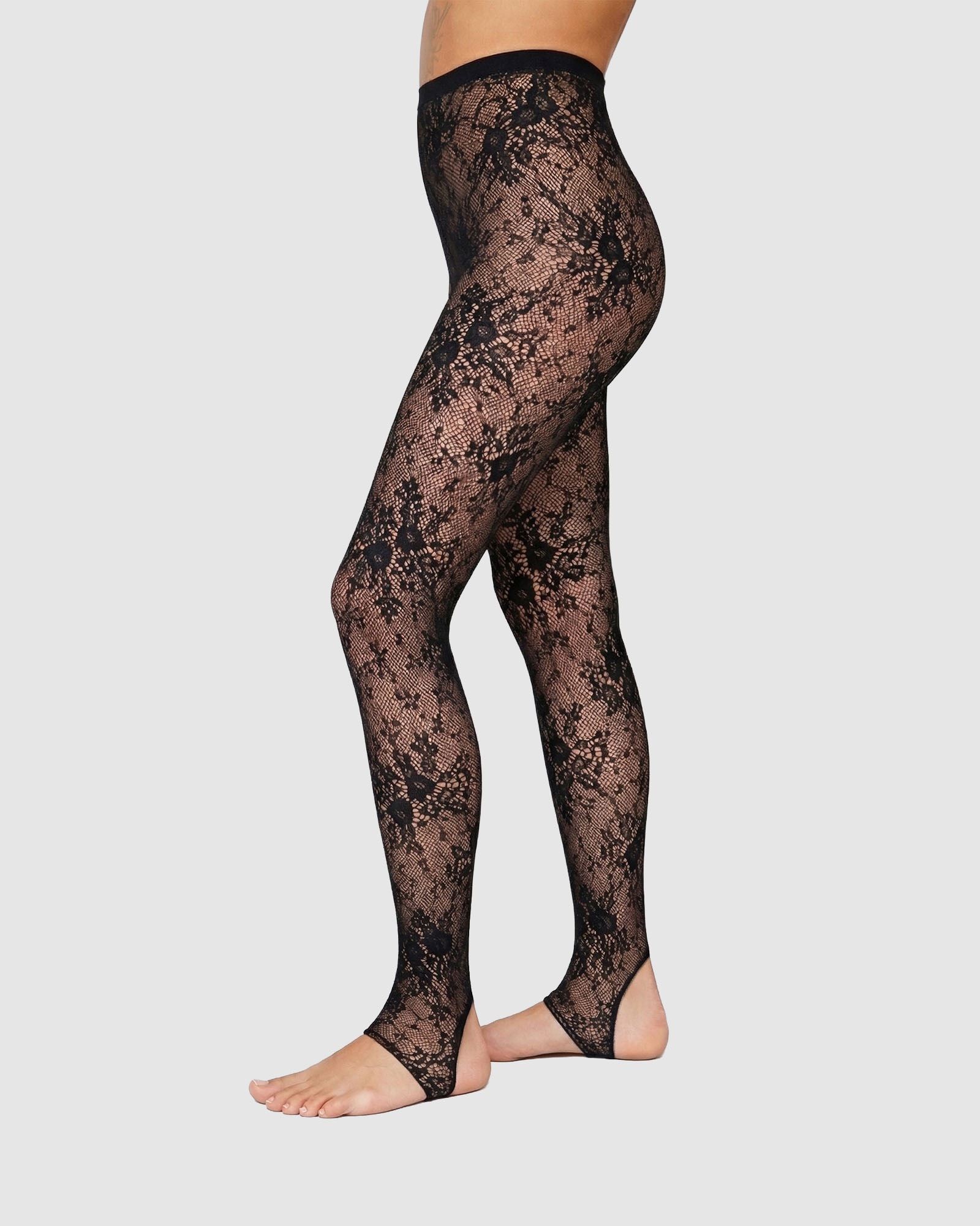 Rosa Lace Stir-Up Leggings Black