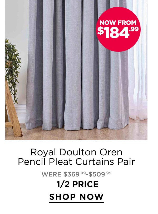 Royal Doulton Oren Pencil Pleat Curtains Pair