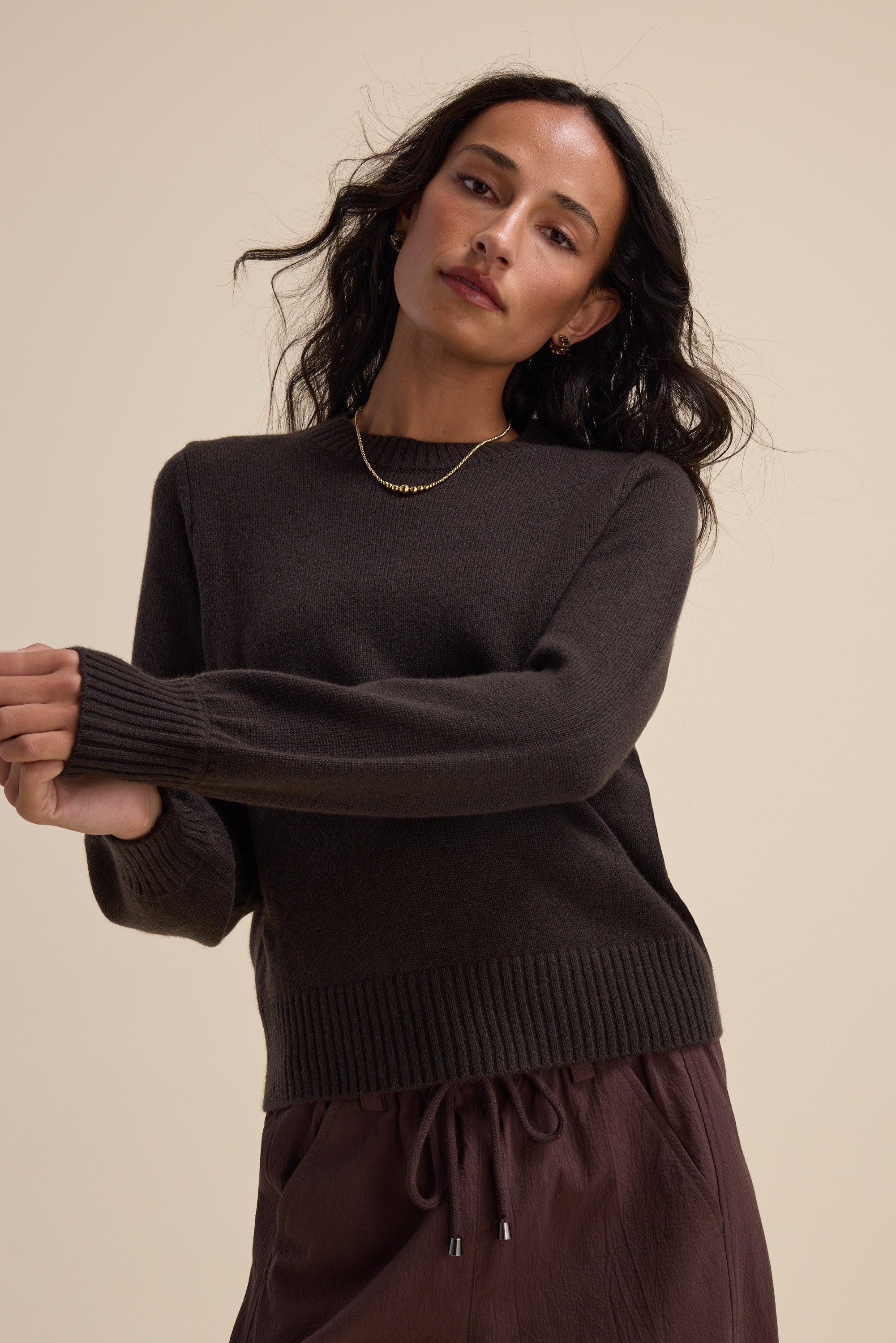 Image of Elementary Cashmere Blend Crew Neck Sweater
