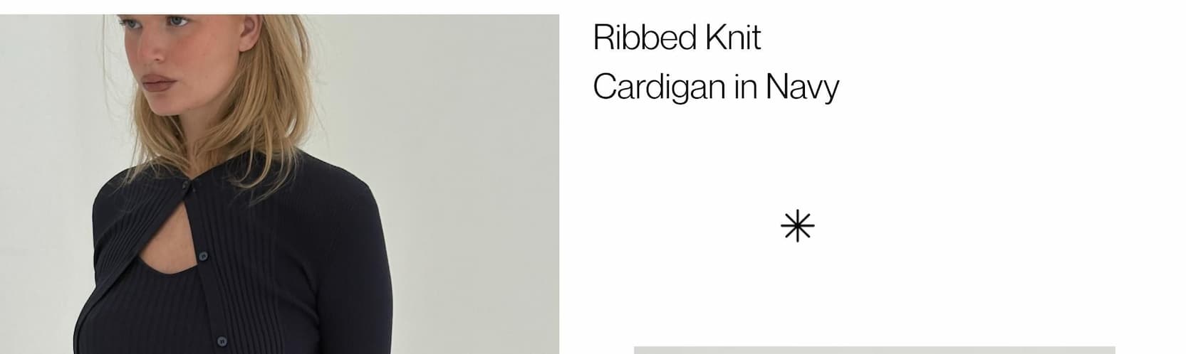 Ribbed Knit Cardigan in Navy