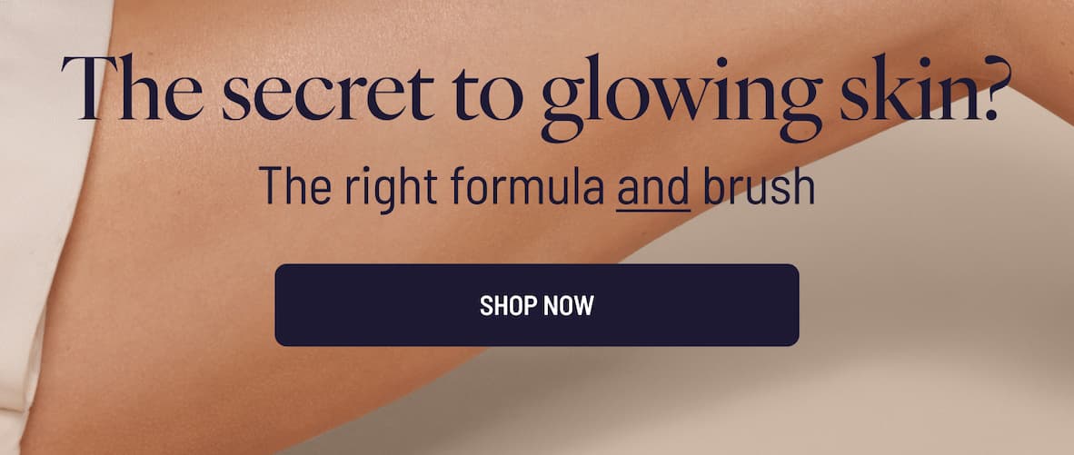 The secret to glowing skin?  The right formula and brush  I SHOP NOW