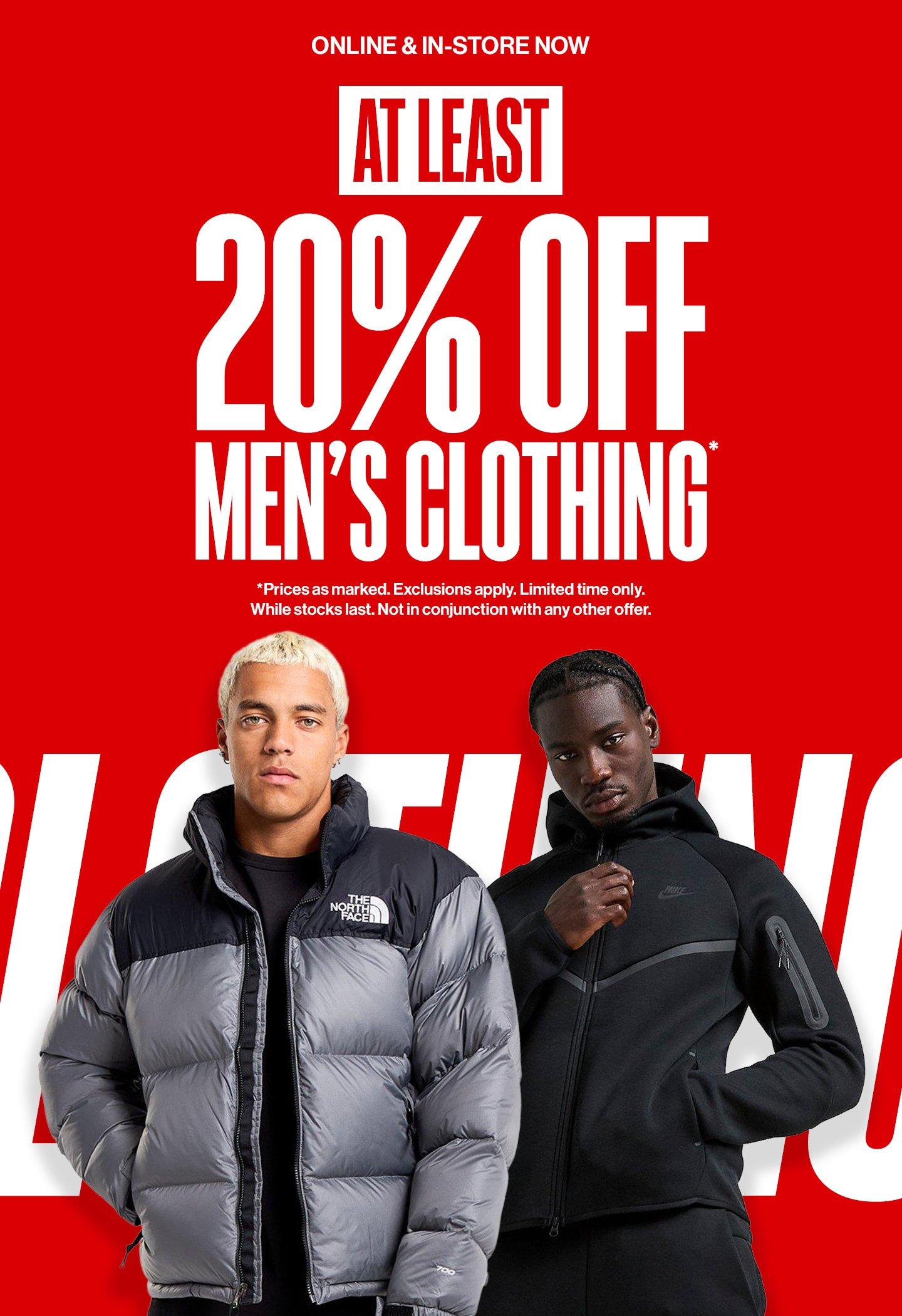 At Least 20% Off Men's Clothing Shop Now