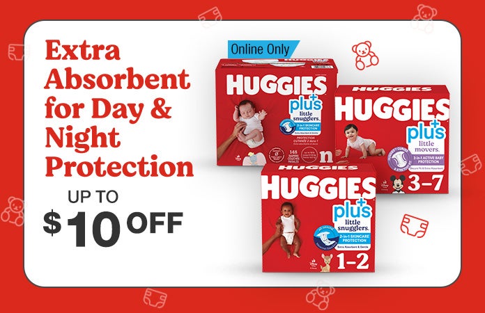 Huggies Plus Diapers $10 OFF 7/30 - 8/24
