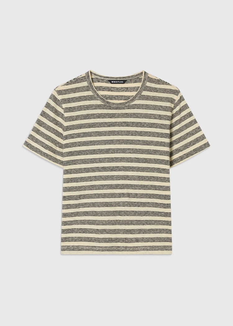 Yellow Stripe Linen T-Shirt
