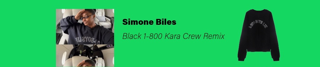 BLACK 1-800 KARA CREWNECK