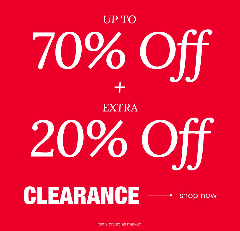 70% Off Clearance + Extra 20% Off