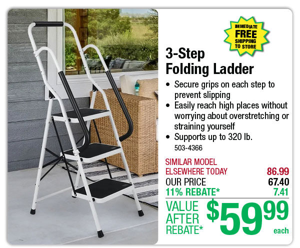 3-Step Folding Ladder - ONLY $59.99 After Rebate*!