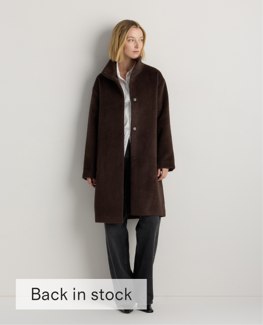 Alpaca-Wool Stand Collar Coat
