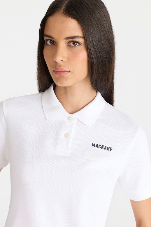 ANALIESE-CR Flat Knit Rib Collar Polo