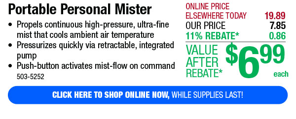 Portable Personal Mister - Free Shipping To Store!