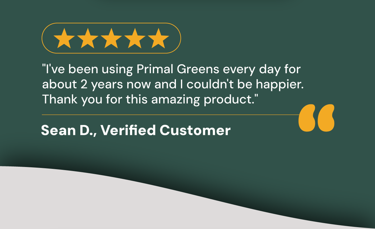 "I've been using Primal Greens every day for..." 