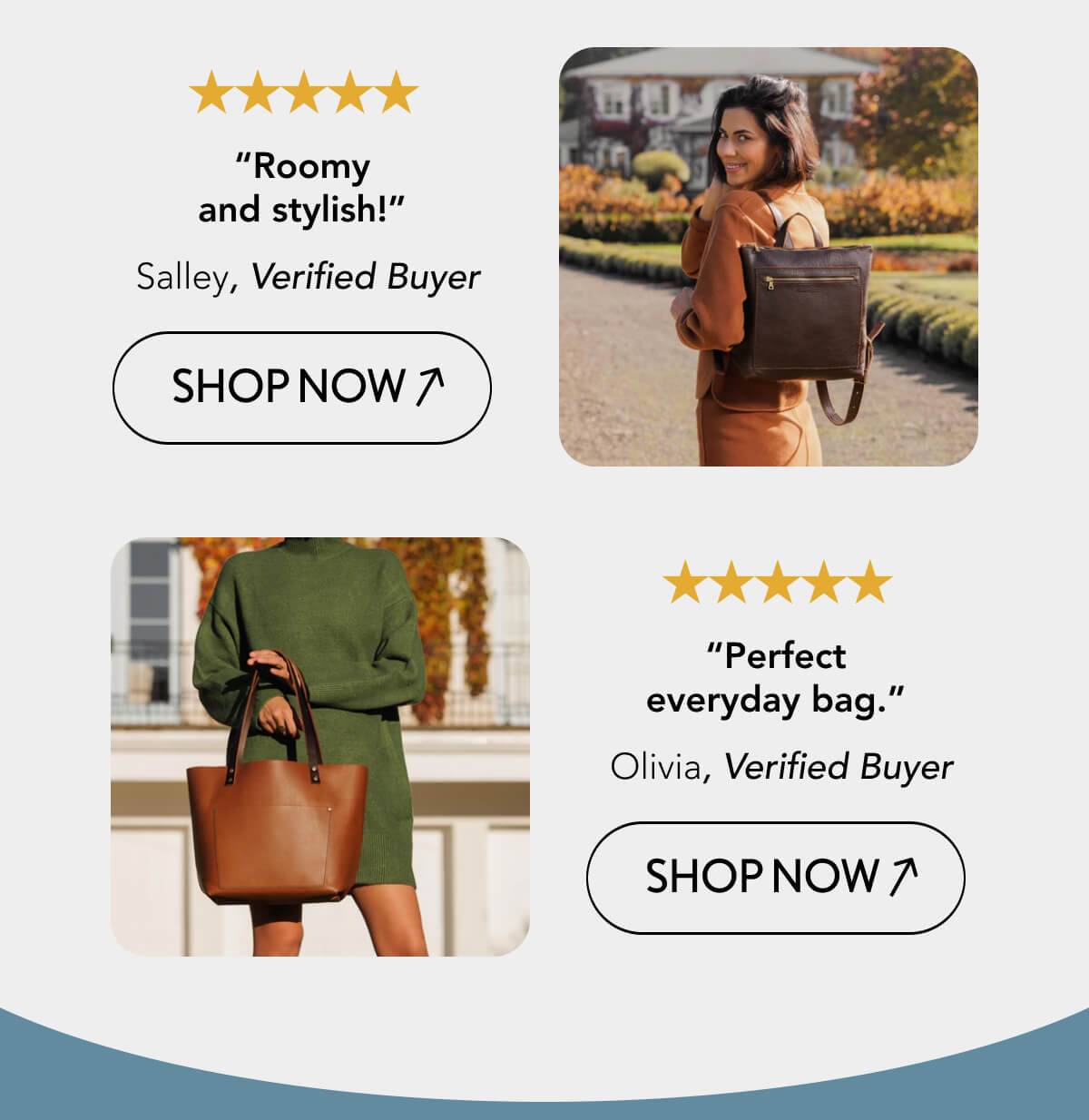 “Roomy and stylish!” | “Perfect everyday bag.”
