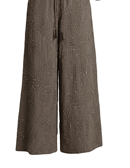 Embroidered Wide Leg Palazzo Pants