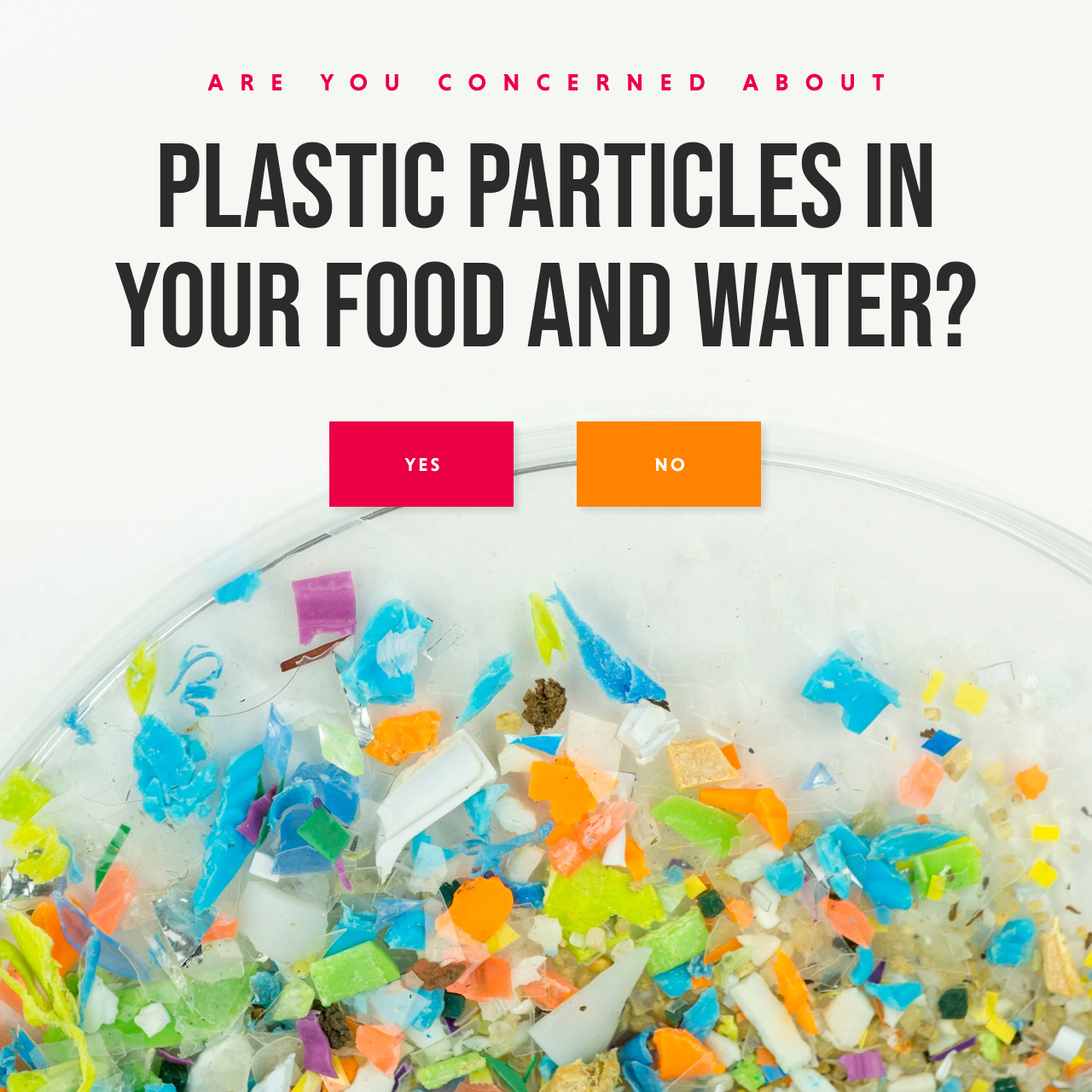 Concerned about plastic particles? - YES / NO