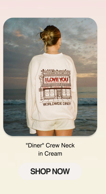 "Diner" Crew Neck in Cream