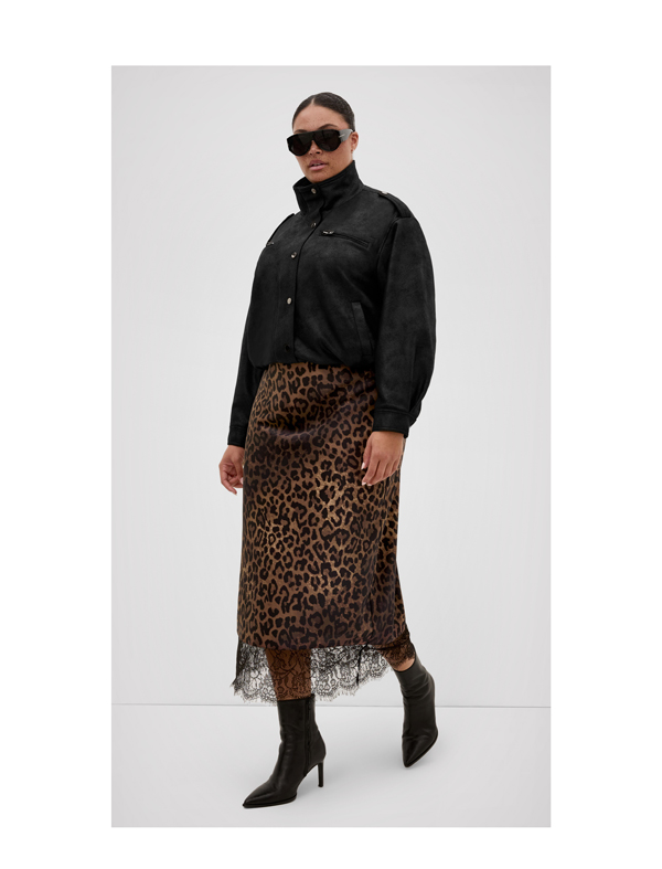 Shop the Envious Leopard Print Lace Hem Skirt