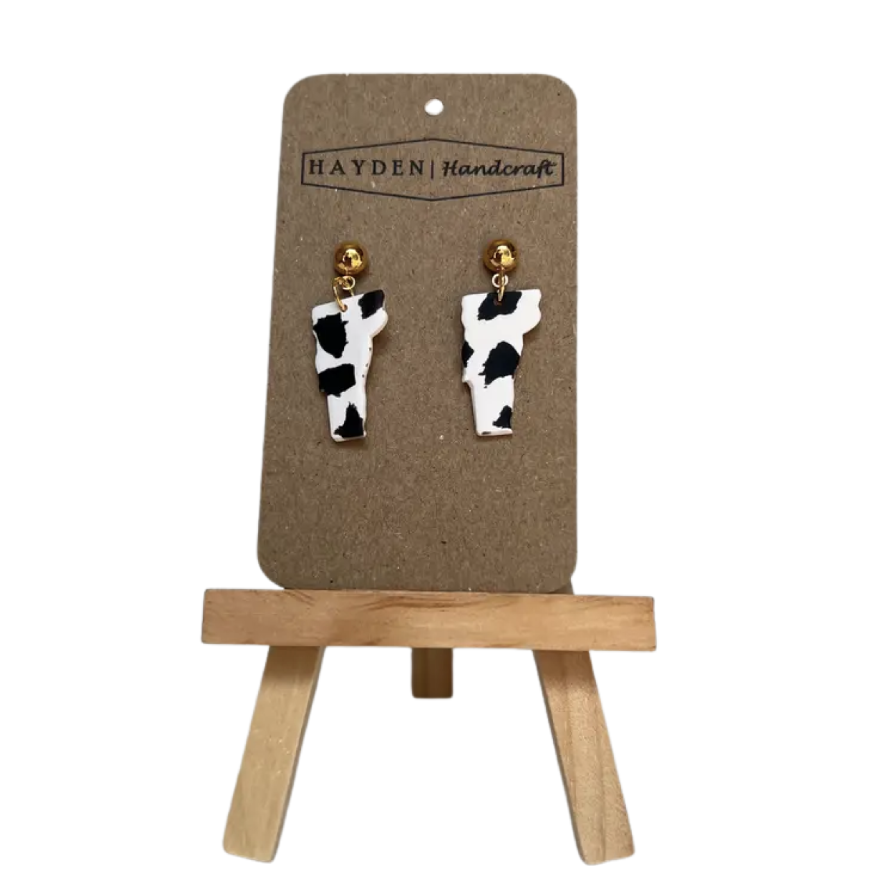 Image of Cow Print Vermont Earrings