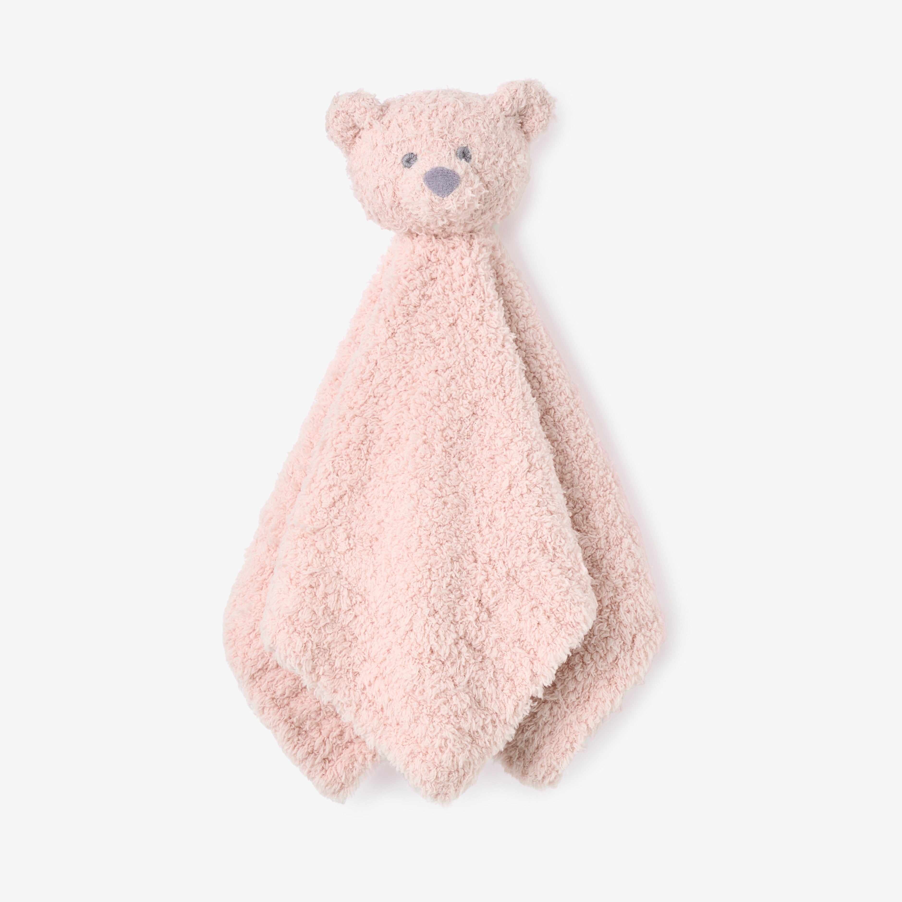 Image of Feather Knit Pink Bear Security Blanket