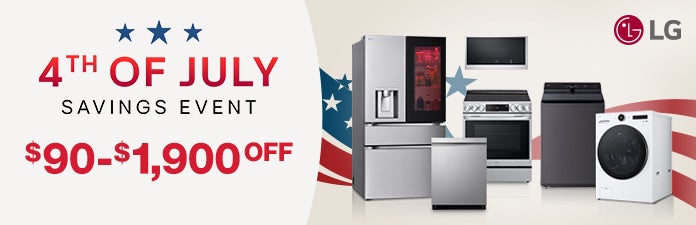 Shop fourth of july LG appliance savings