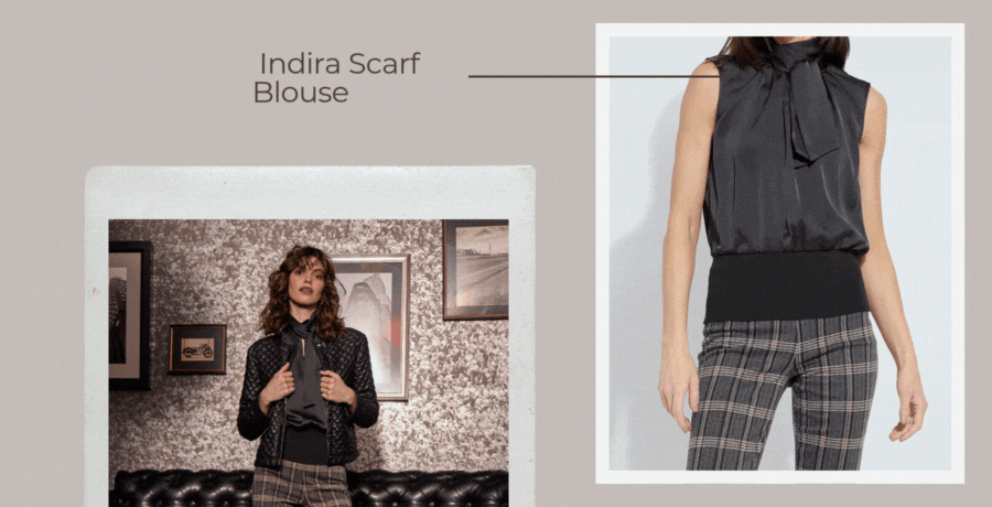 Indira Mixmedia Scarf Blouse