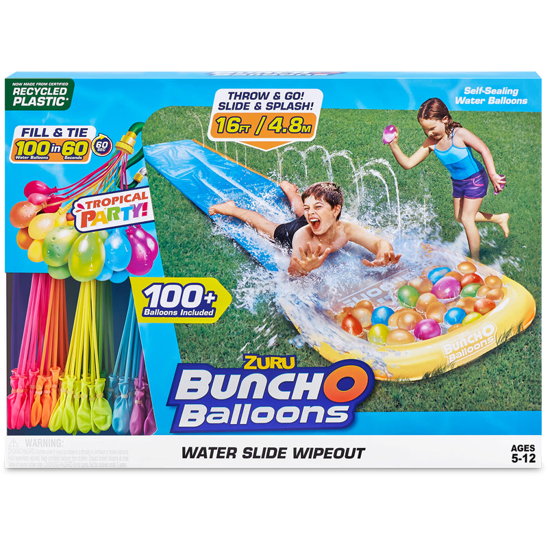 Image of Zuru Bunch O Balloons Tropical Party Water Slide with 100  Water Balloons