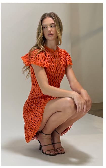 Kayla Flutter Sleeves Lace Mini Dress