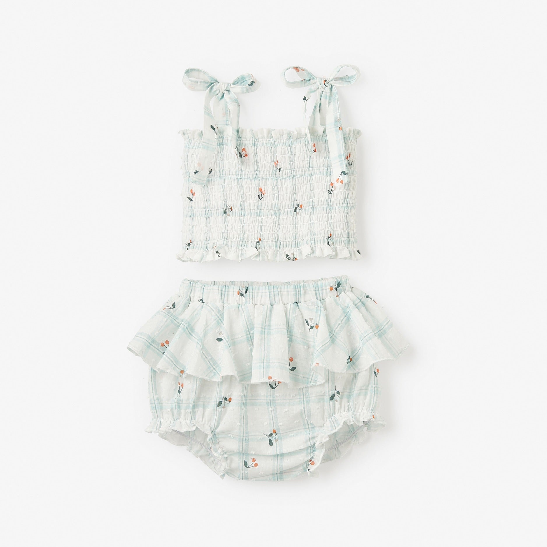 Image of Strawberry Picnic Smocked Tie Top w/ Bloomer