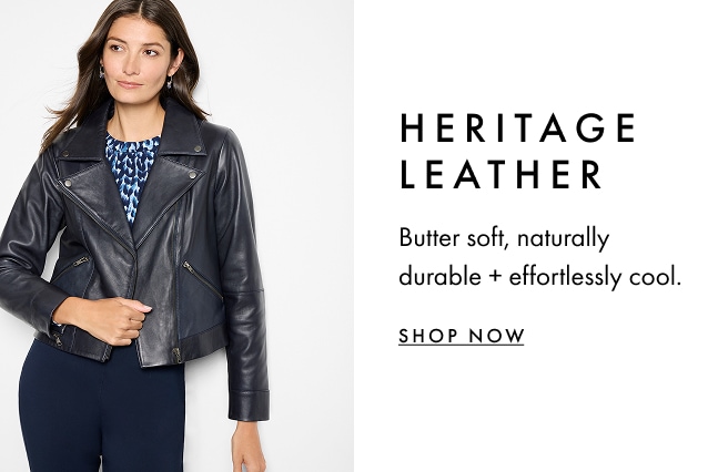 Woman wearing a leather biker jacket