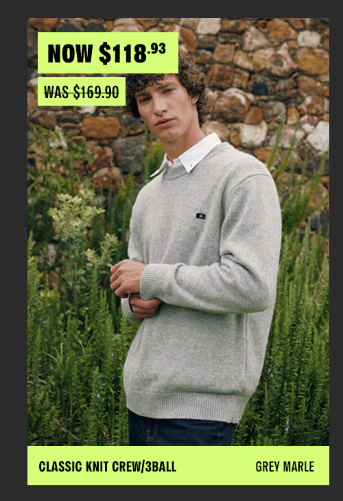 CLASSIC KNIT CREW/ 3BALL GREY MARLE