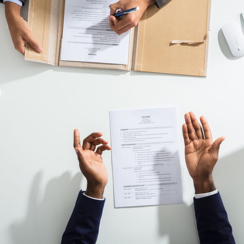 A person in a job interview.