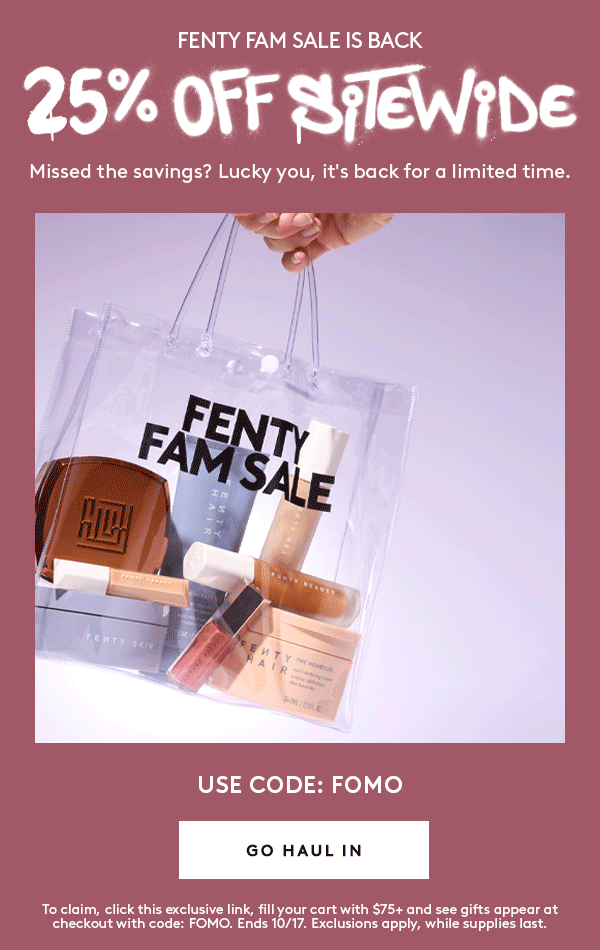 25% OFF SITEWIDE - USE CODE: FOMO