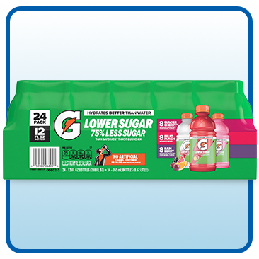 Gatorade Lower Sugar, Variety Pack, 12 fl oz, 24-Count