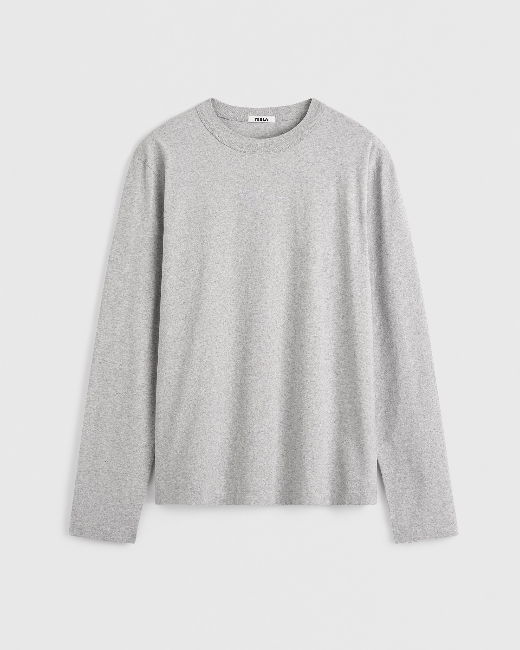 Grey Melange Cotton long-sleeved t-shirt