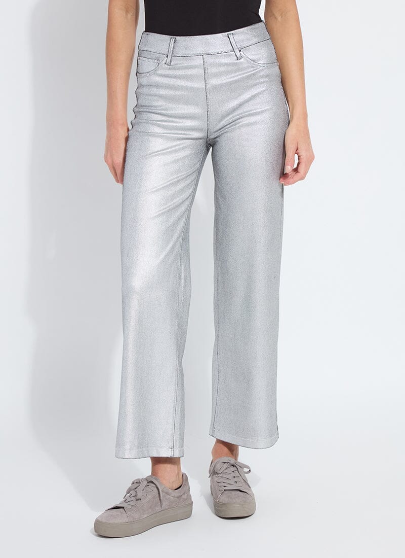 Image of Metallic Coated Wide Leg Denim (28" Inseam)