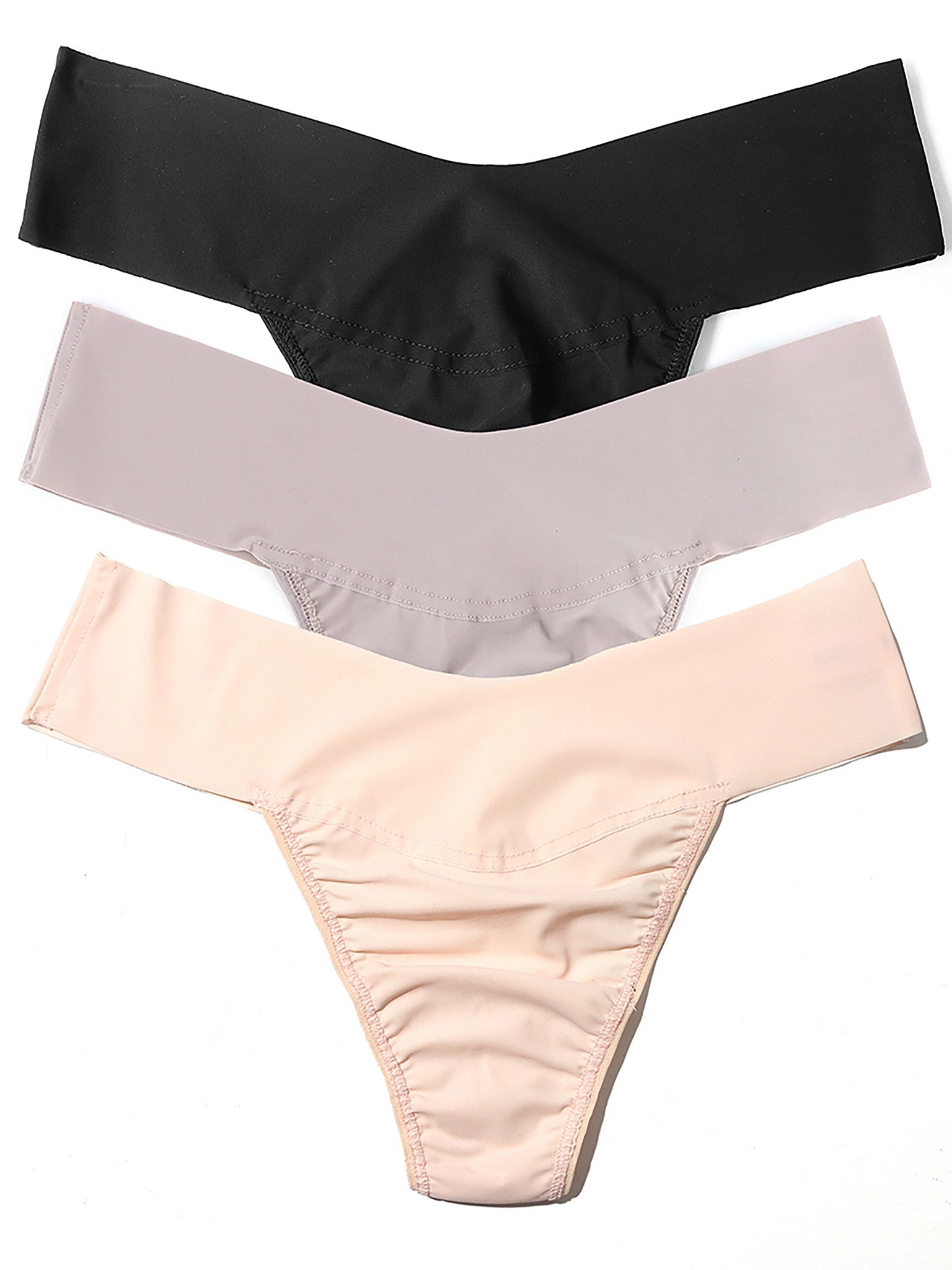 Image of BreatheSoft™ Natural Rise Thong 3 Pack Neutral Hues