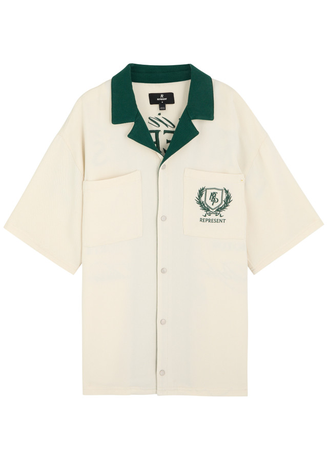 REPRESENT Crest embroidered tencel shirt