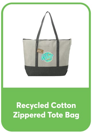 Recycled Cotton Zippered Tote Bag