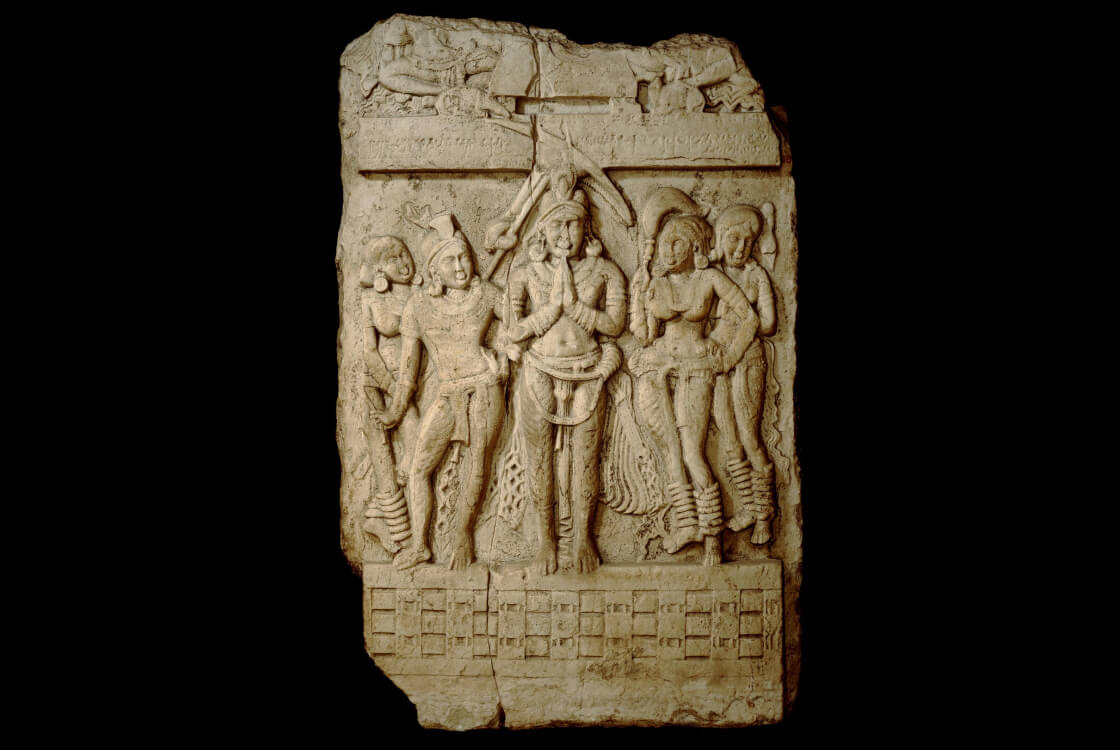 Carved limestone dome-slab from the Amaravati stupa,