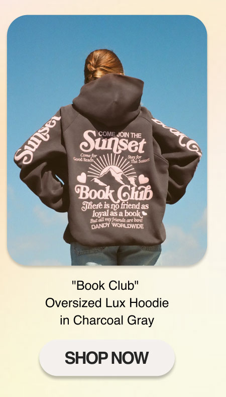 "Book Club" Oversized Lux Hoodie in Charcoal Gray