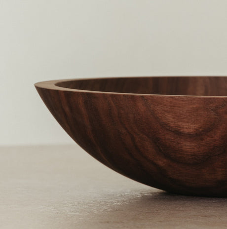 Handcrafted Wood Salad Bowls - Walnut