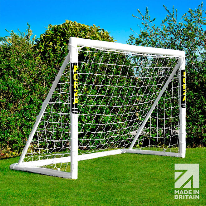 Made in Britain - the 6 x 4 FORZA Soccer Goal Post set up in the backyard.