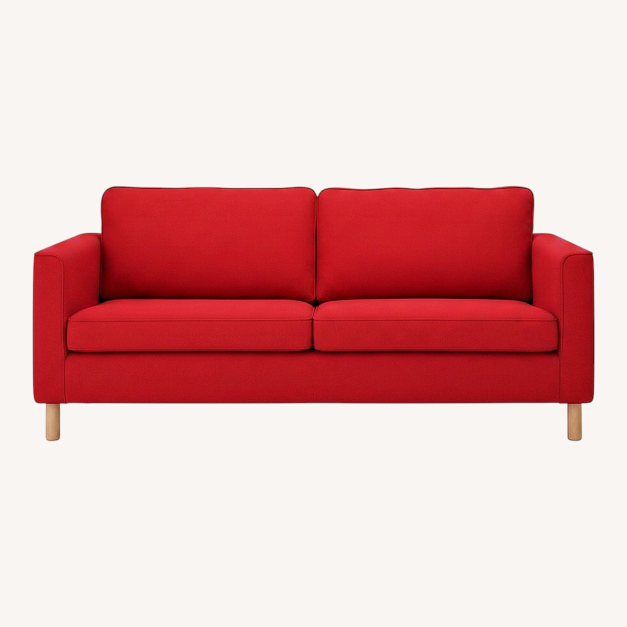 Image of Ikea Parup Red Cotton 2 Seater Sofa