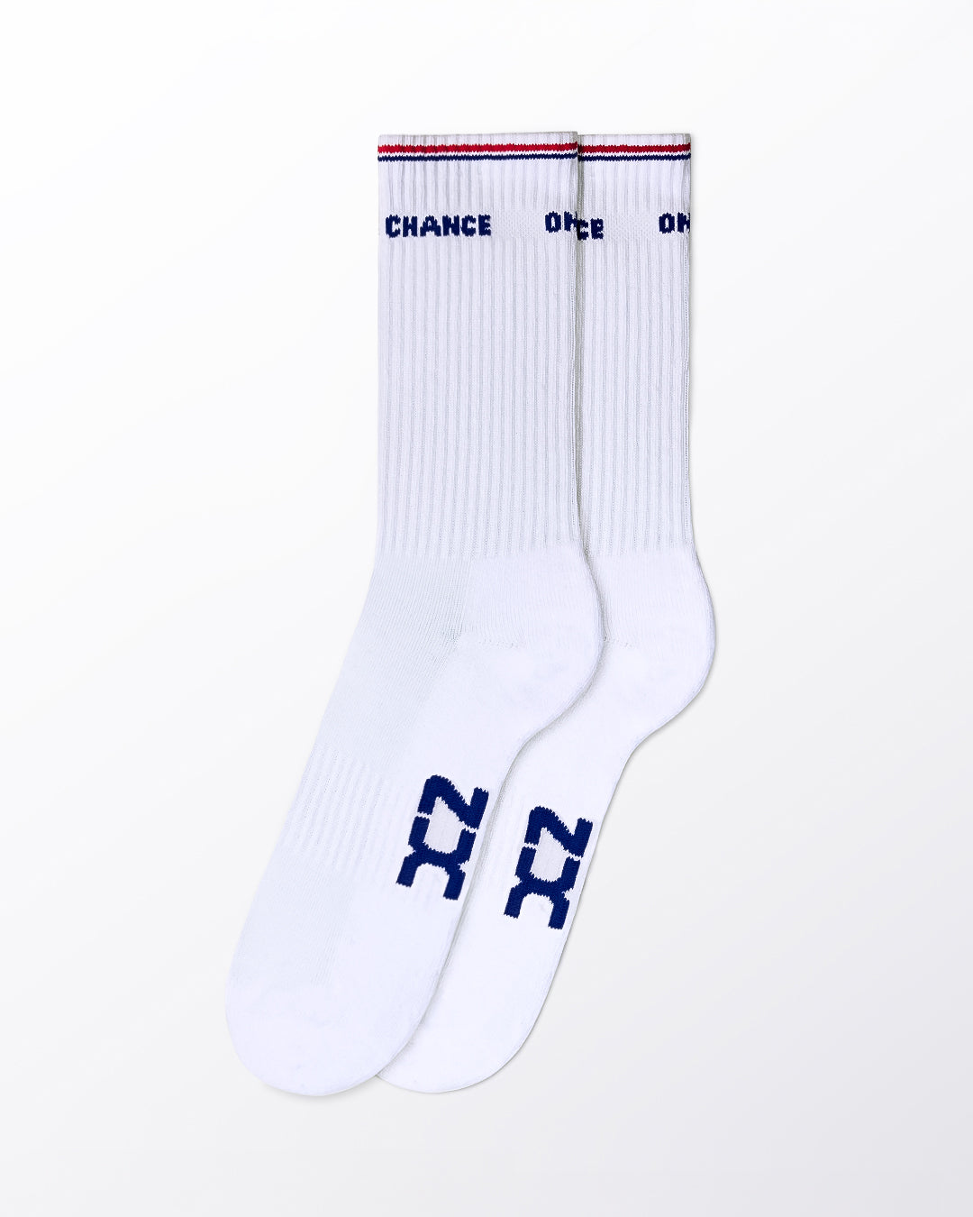 Image of RIBBED CREW SOCKS - White (Take A Chance On Me)