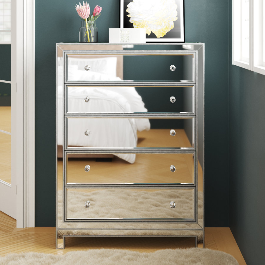 Fairgrove 5 - Drawer Mirrored Accent Chest
