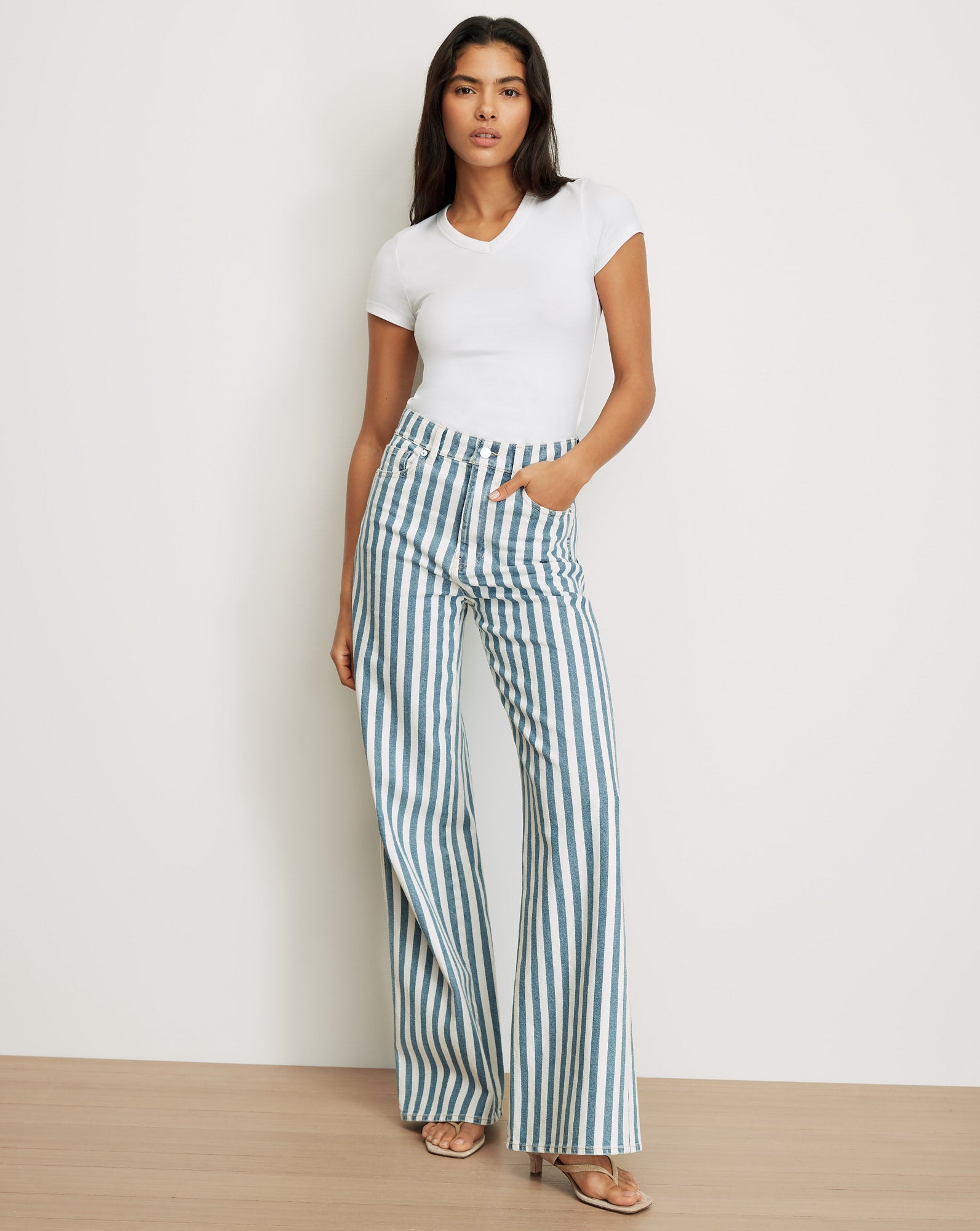 Image of Taylor Striped Wide-Leg Jean