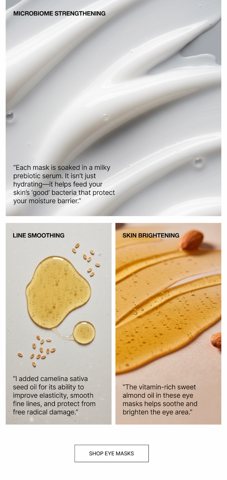 Microbiome Strengthening | Line Smoothing | Skin Brightening - Shop Eye Masks