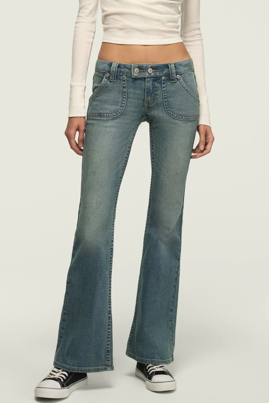 Image of Lucky Brand Low Rise Flare - Women's Pants Denim Flare Flared Jeans in Popular Wash