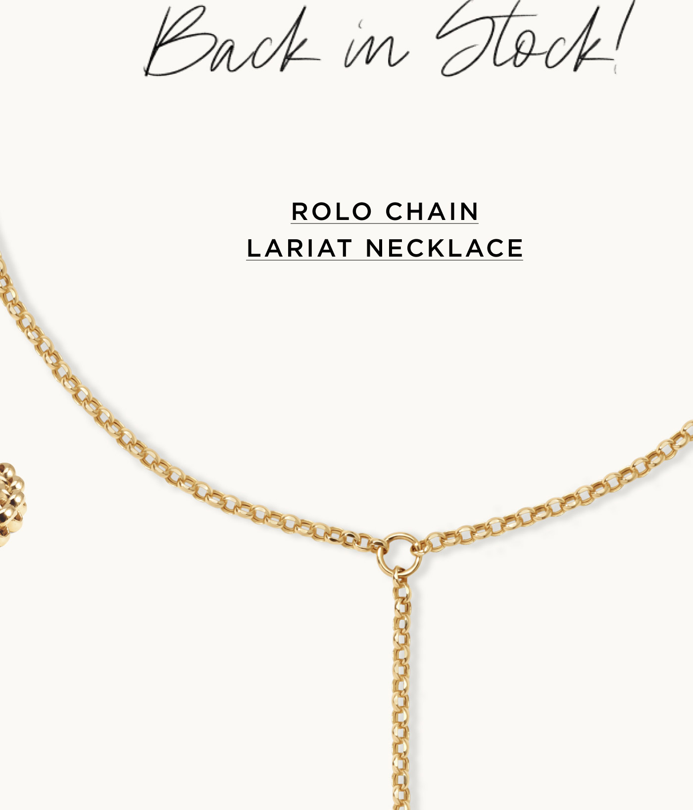 Rolo Chain Lariat Necklace