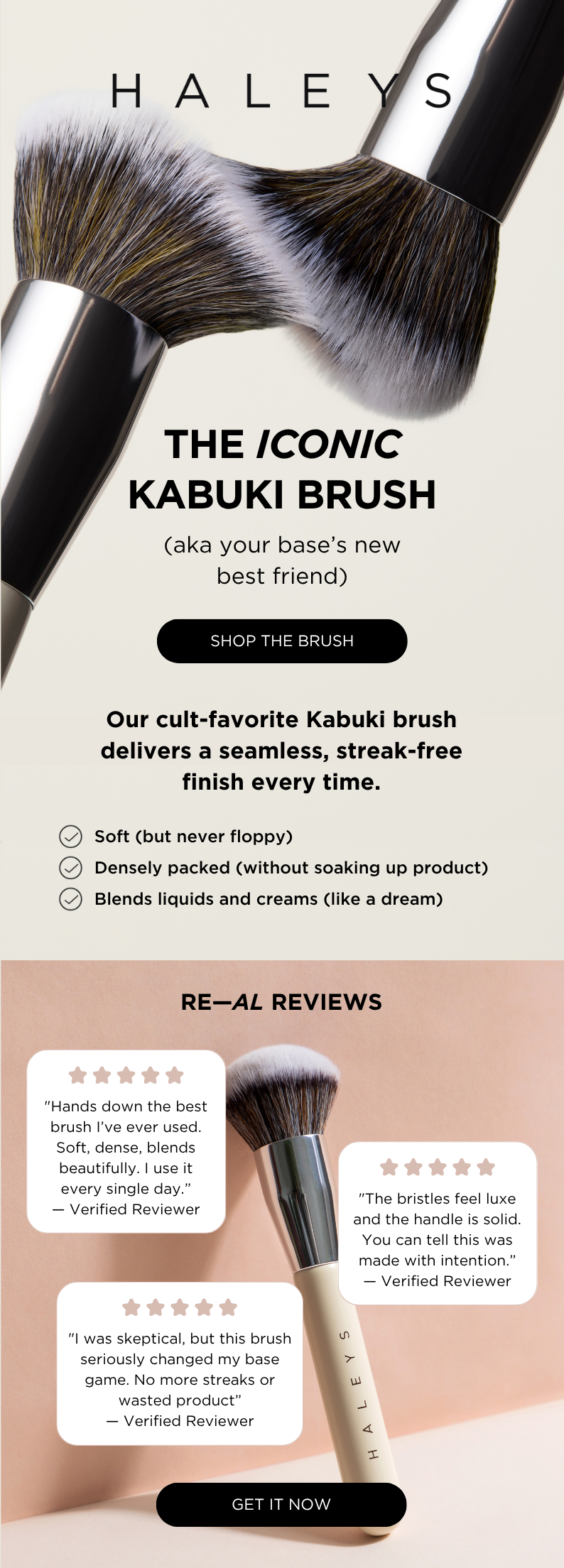 The ICONIC Kabuki Brush (aka you base's new best friend). Shop Now.